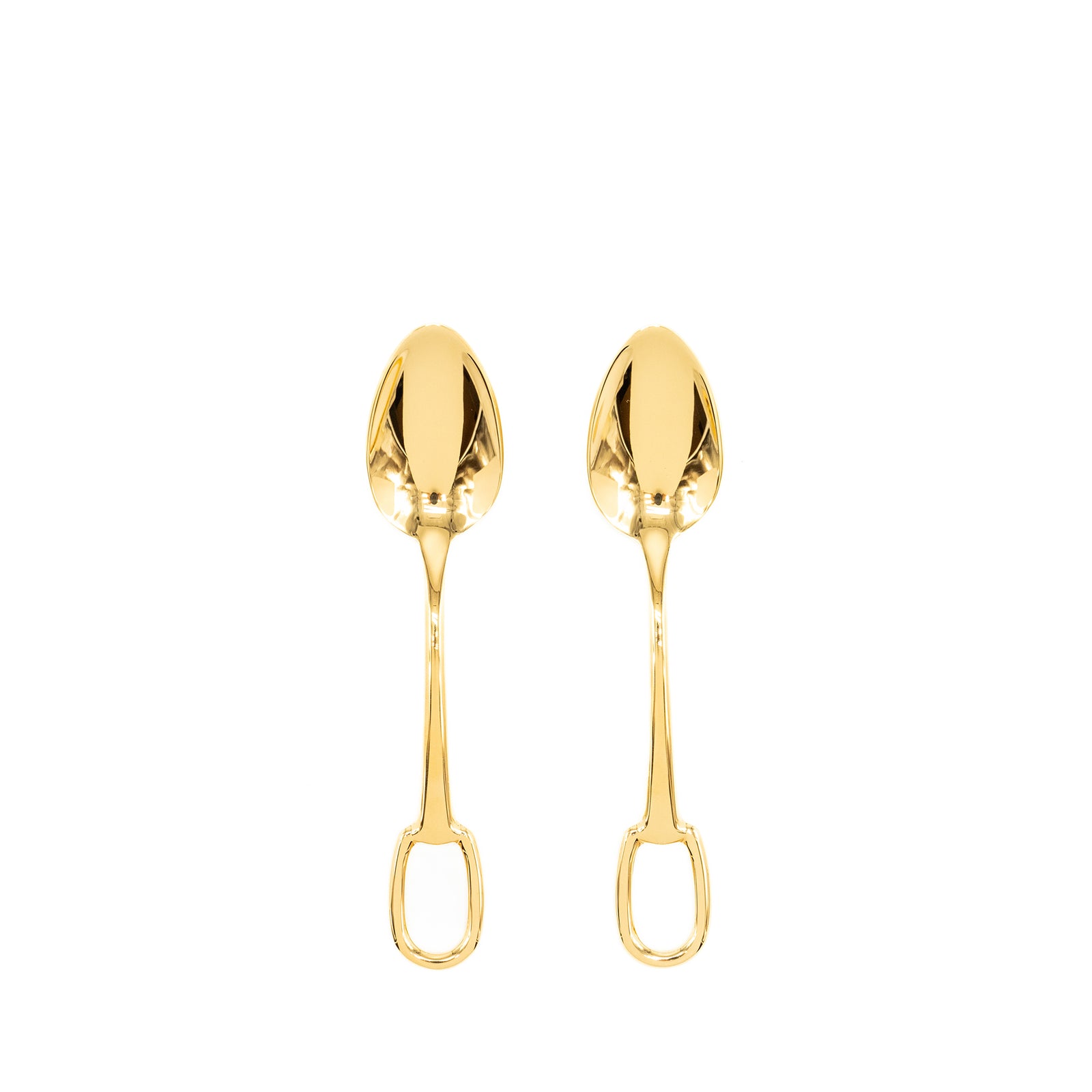 HERMES ゴールドスプーン Hermes 2 grand Attelage Coffee Spoons Gold Tone (Sell in set)