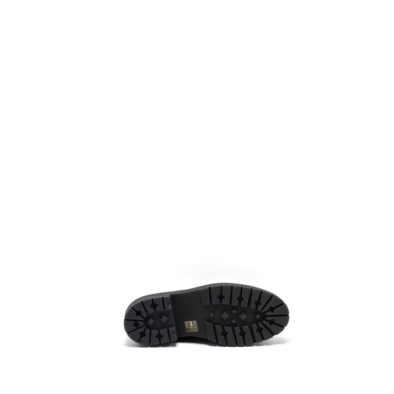 Hermes Size 38 Mocassins Hitch Loafer glacéd calfskin Black