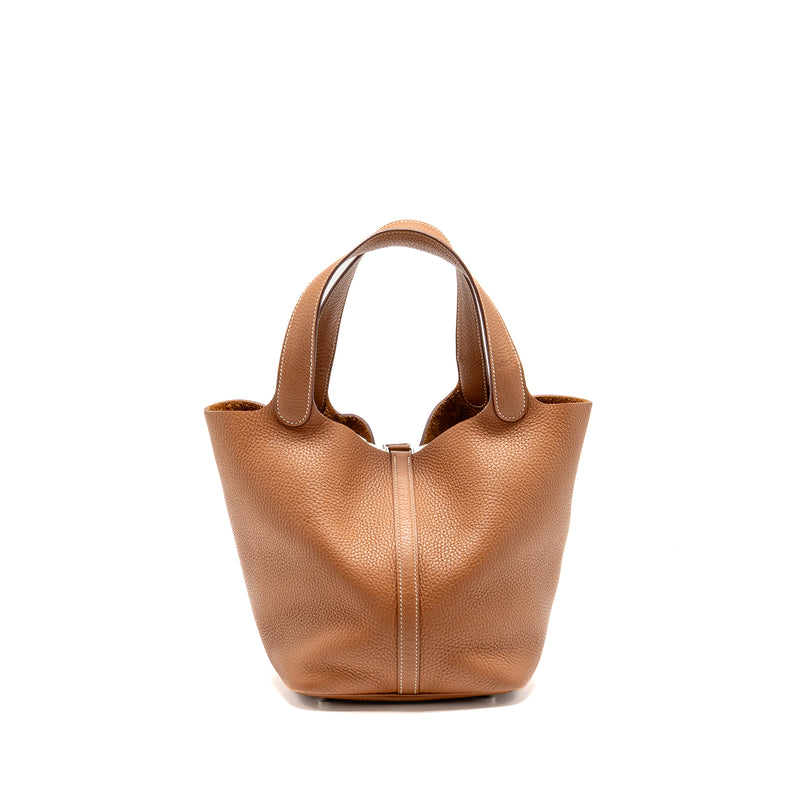 HERMES Picotin 22 Lock Bag Clemence Gold SHW Stamp C