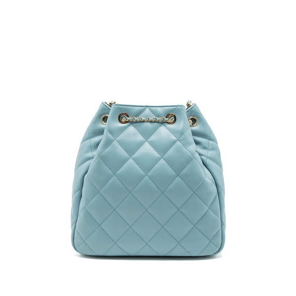 Chanel Bucket Bag Calfskin Light Blue LGHW