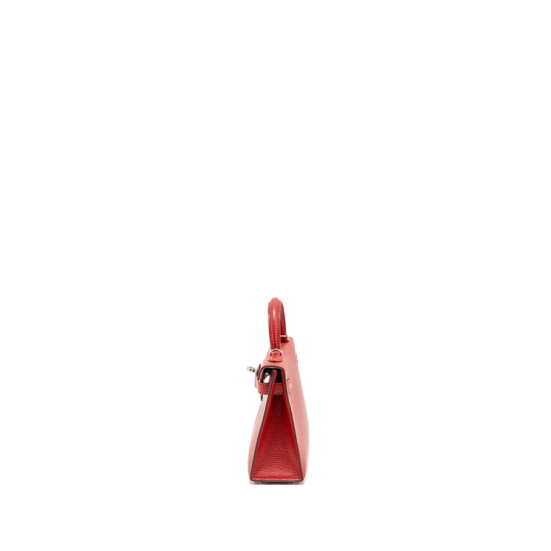 Hermes Mini Kelly II Chèvre Mysore Rouge Casaque/Mauve Sylvestre SHW Stamp B