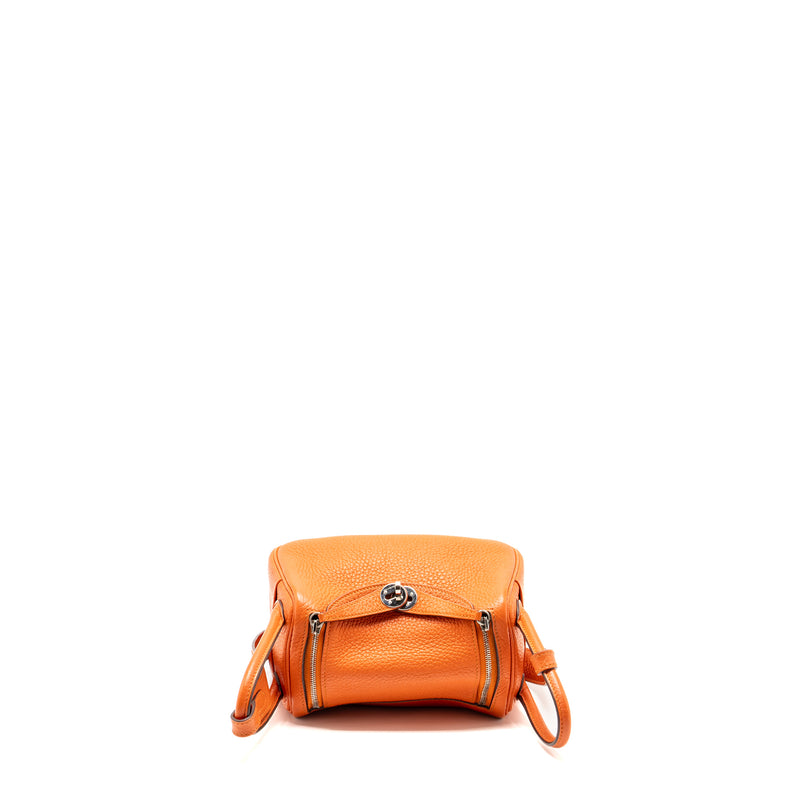 Hermes mini Lindy Clemence Feu SHW Stamp Z