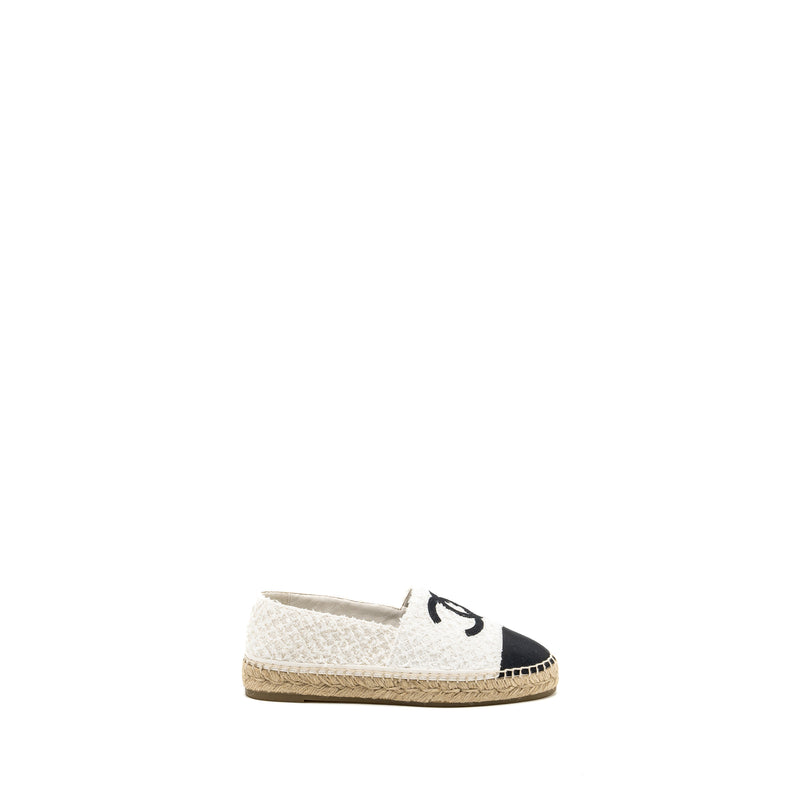 Chanel size 40 espadrilles cotton/tweed white / black