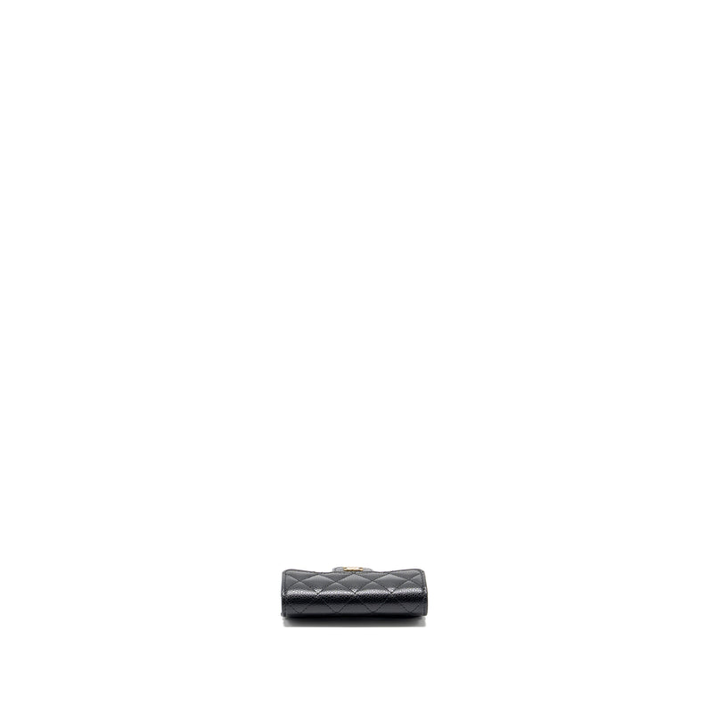 Chanel classic flap card holder caviar black GHW  (microchip)
