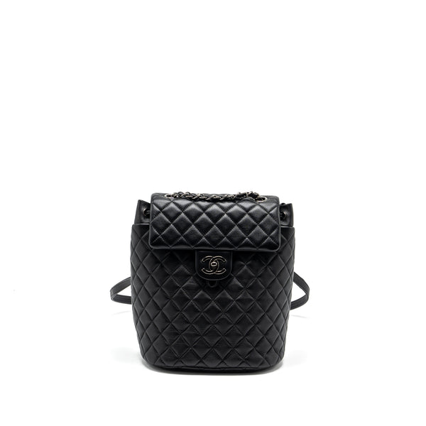 Chanel small urban spirit backpack lambskin black with black hardware