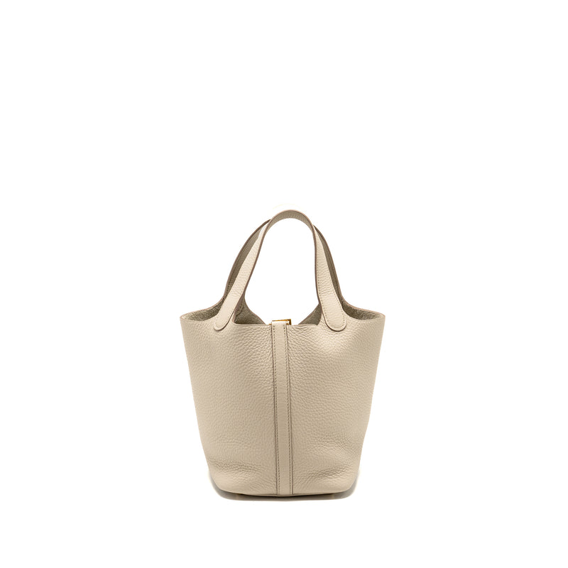 Hermes Picotin 18 Lock Bag clemence beton GHW stamp U