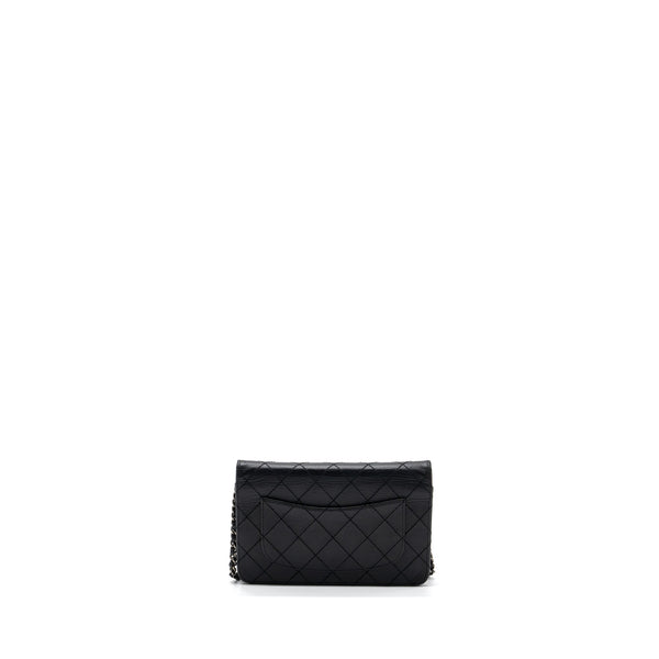 Chanel 2.55 Wallet On Chain Aged Calfskin Black Ruthenium SHW