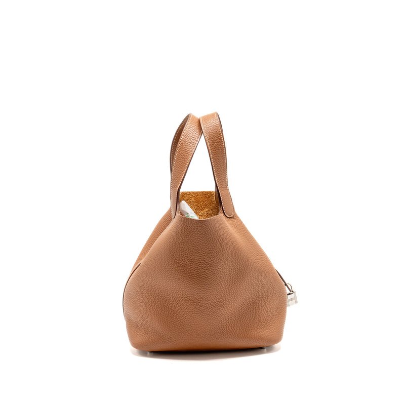 HERMES Picotin 22 Lock Bag Clemence Gold SHW Stamp C