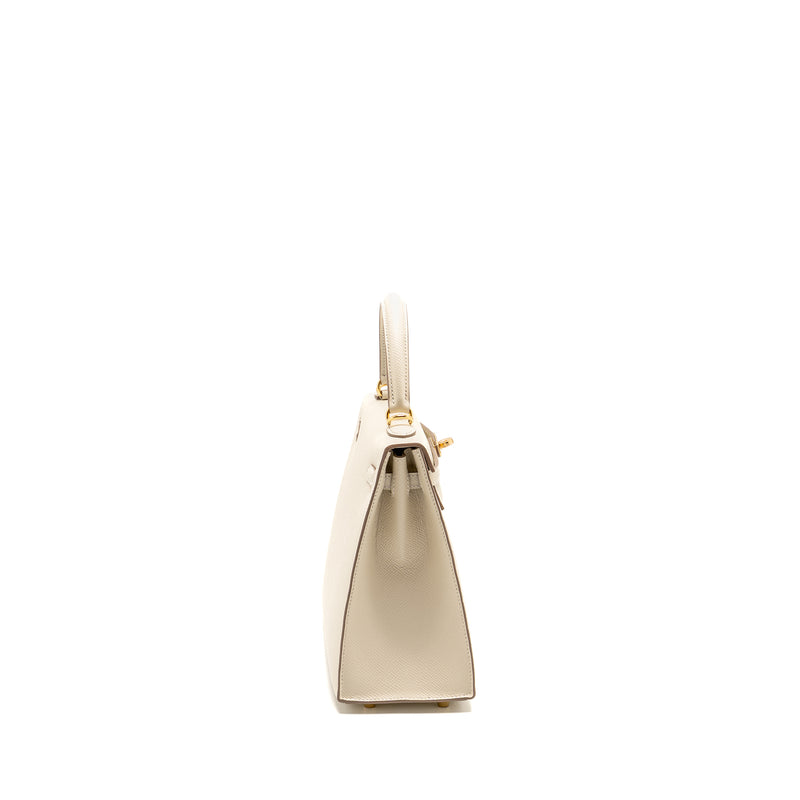 Hermes Kelly 25 Epsom Craie GHW Stamp W