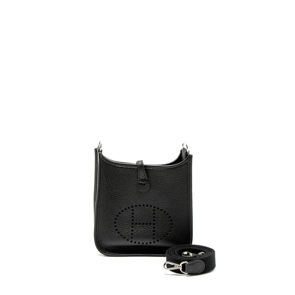 Hermes Mini Evelyne Clemence Black SHW Stamp U