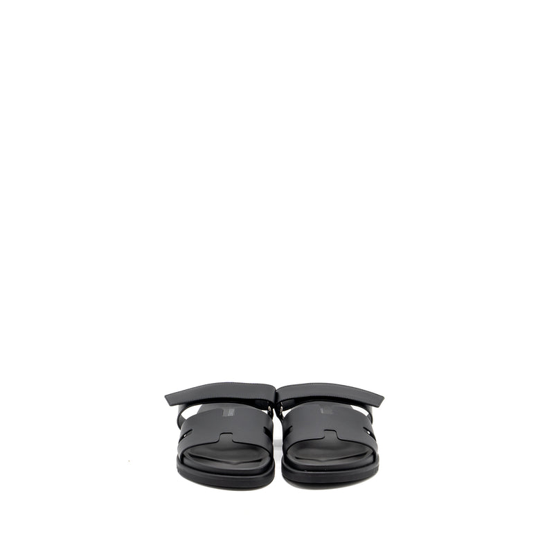 Hermes size 41 Men's chypre sandals black SHW