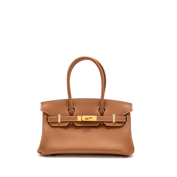 Hermes Shoulder Birkin evercolor Gold GHW Stamp K