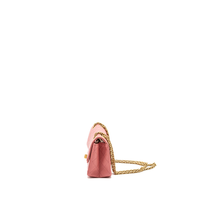 Chanel Mini 2.55 Reissue flap bag calfskin pink GHW