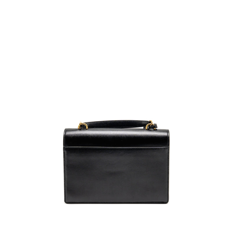 Saint Laurent/YSL Medium Top Handle Sunset Bag Calfskin Black GHW