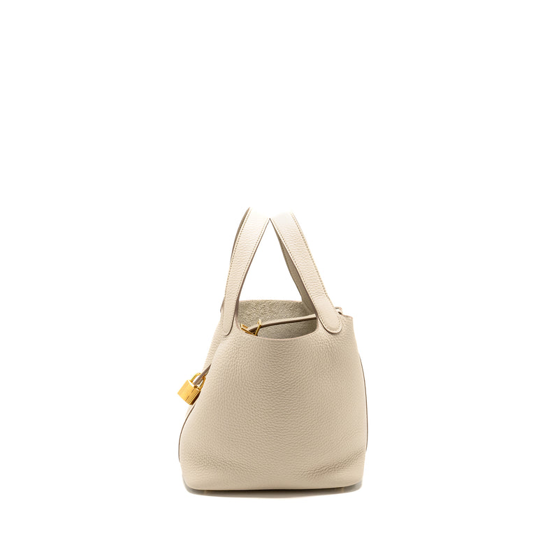Hermes Picotin 18 Lock Bag clemence beton GHW stamp U