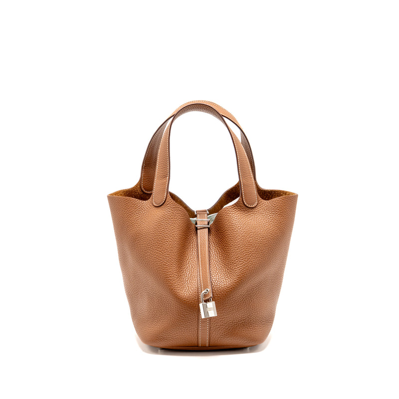 HERMES Picotin 22 Lock Bag Clemence Gold SHW Stamp C