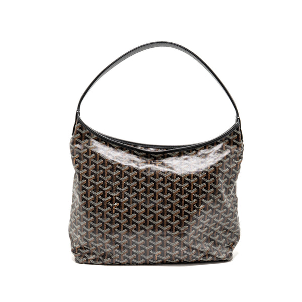 Goyard Boheme Hobo Bag Goyardine Canvas Black SHW