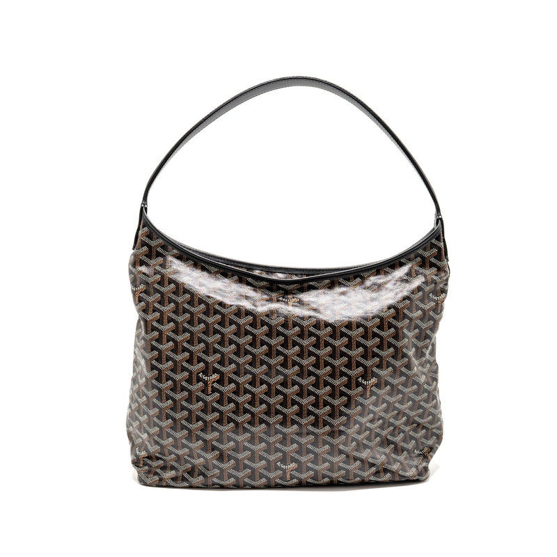 Goyard Boheme Hobo Bag Goyardine Canvas Black SHW