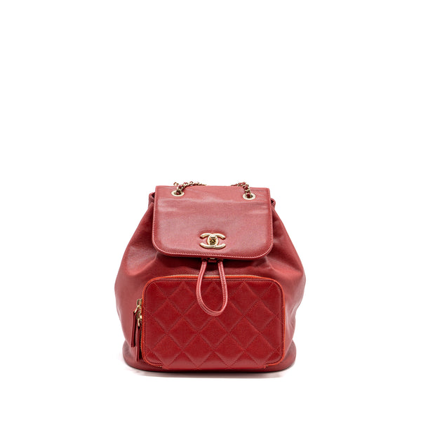 Chanel affinity backpack caviar red GHW