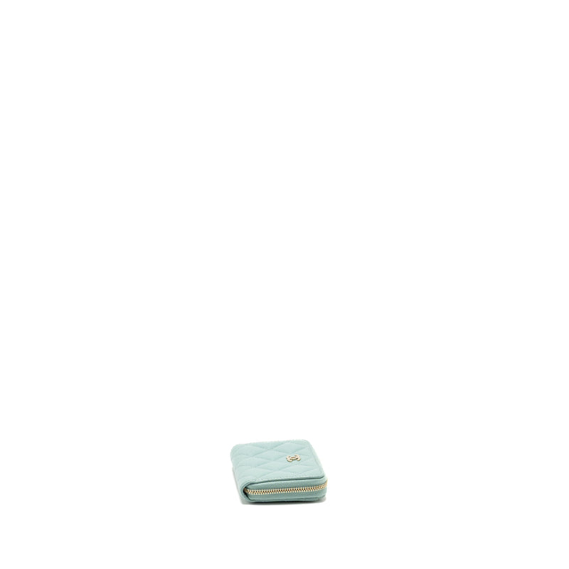 Chanel Zip Card Holder Caviar Light Green LGHW