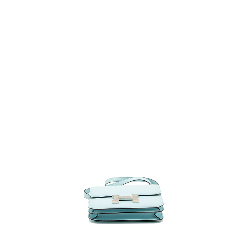 Hermes Mini Constance Swift Blue Zephyr / Cactus SHW stamp Y