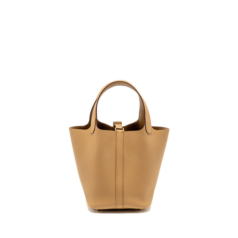 Hermes Picotin 18 lock bag clemence biscuit GHW stamp K