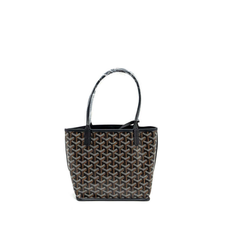 Goyard Mini Anjou Tote bag Goyardline Canvas / Calfskin Black SHW