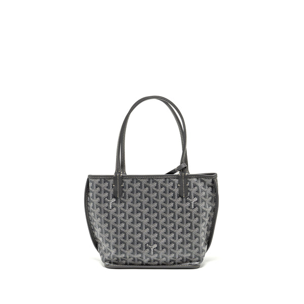 Goyard Mini Anjou Tote Bag Goyardine Canvas/Calfskin Grey SHW