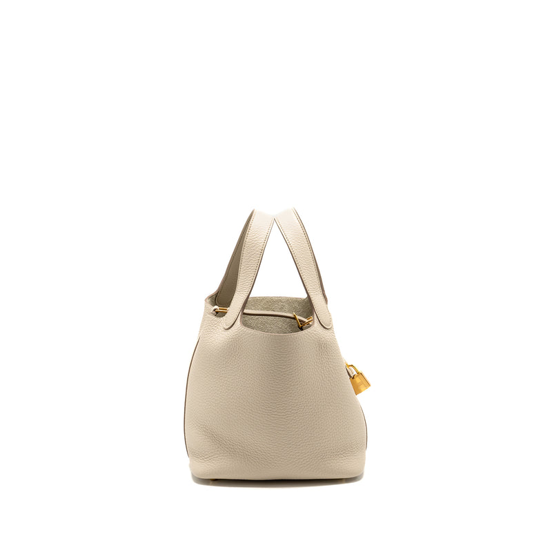 Hermes Picotin 18 Lock Bag clemence beton GHW stamp U