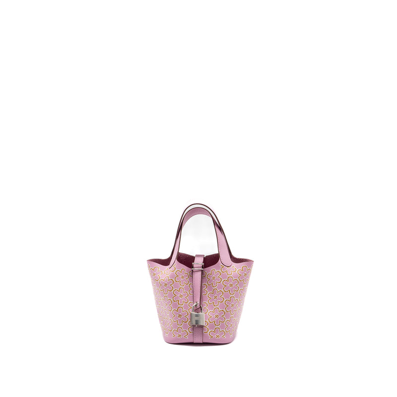 Hermes Lucky Daisy Micro Picotin 14 Lock Bag Swift Mauve Sylvestre SHW