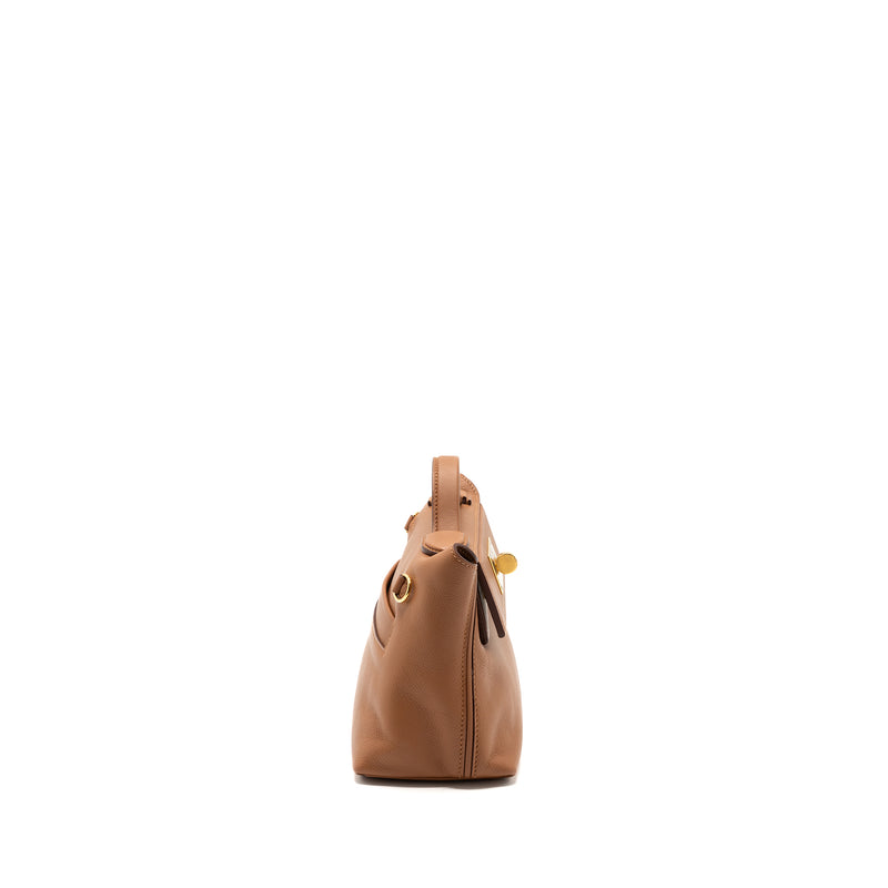 Hermes Mini 2424 Evercolor/ Swift Gold GHW Stamp U