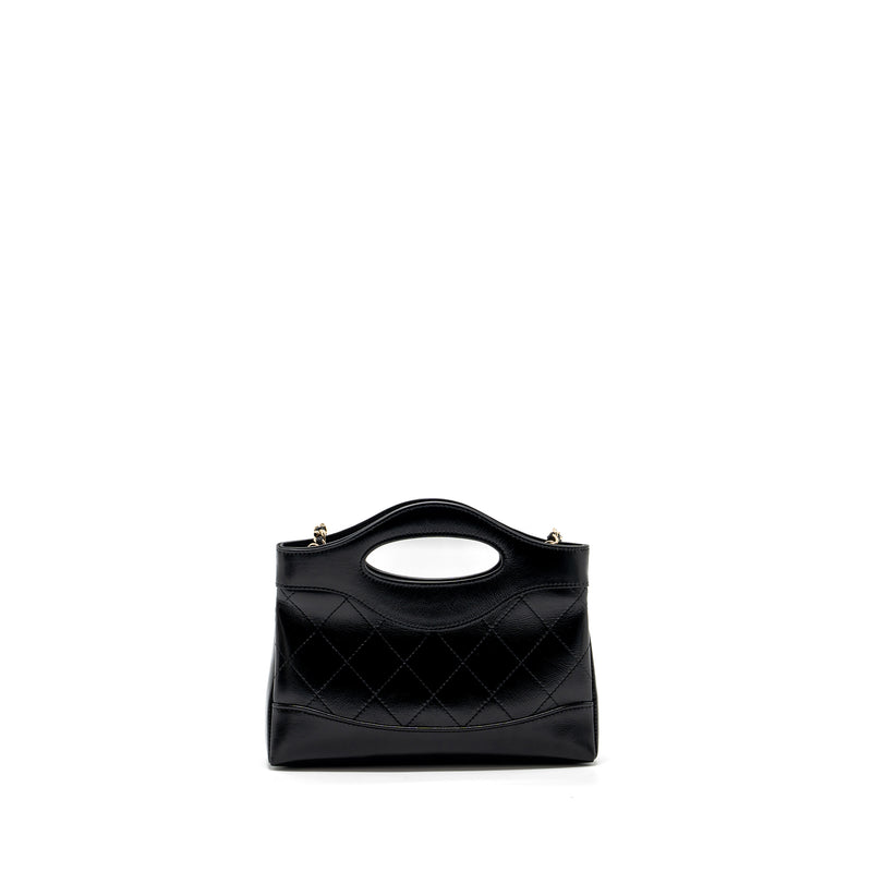 Chanel 24C mini 31 clutch with chain shiny calfskin black LGHW (microchip)