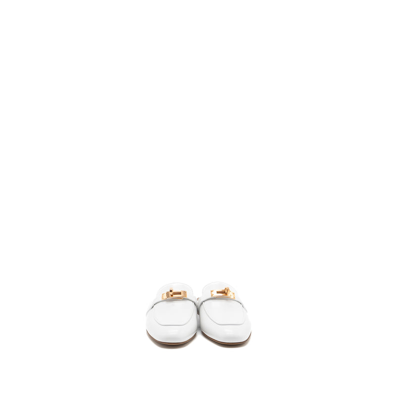 Hermes size36 oz mule calfskin blanc RGHW