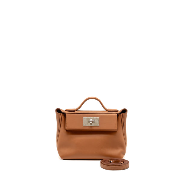 Hermes Mini 24/24 2424-21 Bag Evercolor/Swift Gold SHW Stamp Z