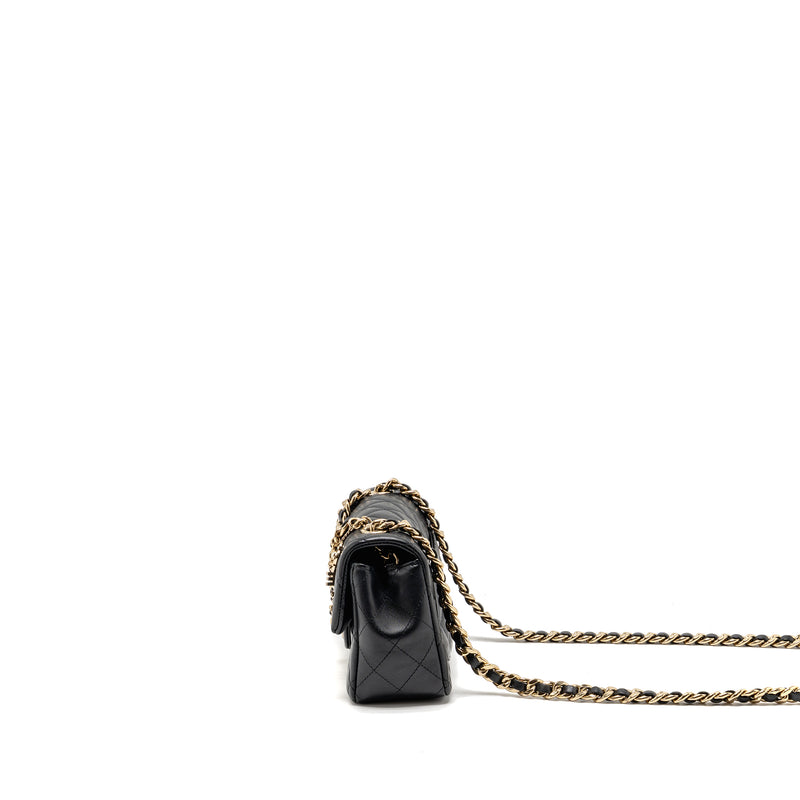 Chanel Coco Charms Mini Rectangular Flap Bag Lambskin Black LGHW