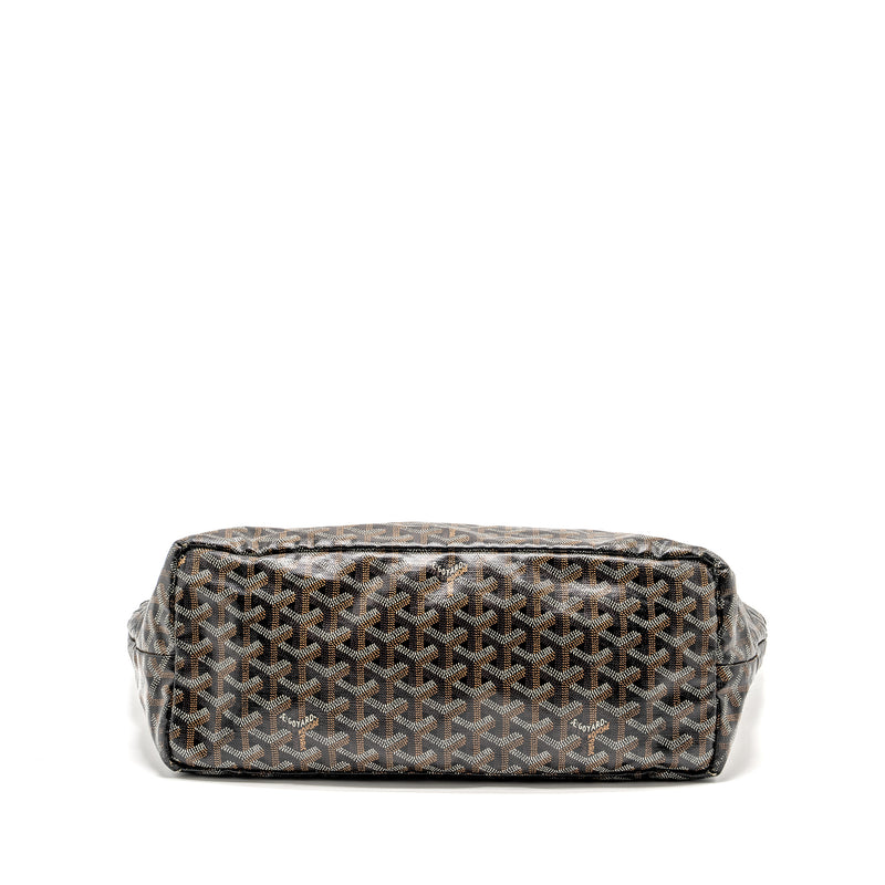 Goyard Saint Louis PM Tote Bag Goyardine Canvas / Calfskin Black SHW