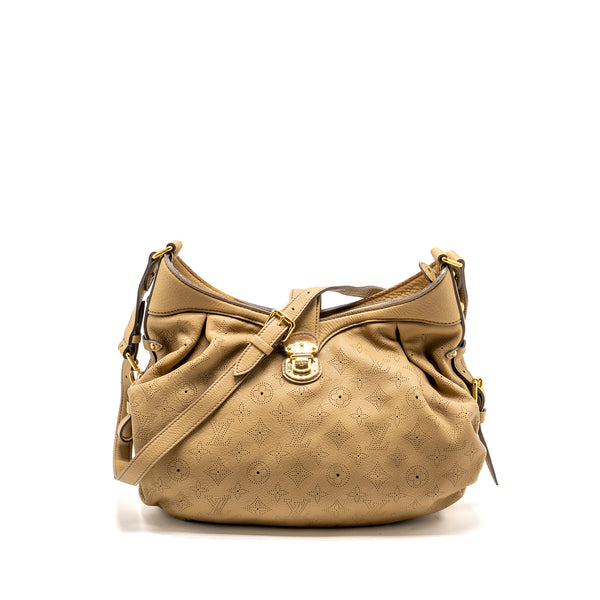 Louis Vuitton Mahina Hobo Bag Calfskin Beige GHW