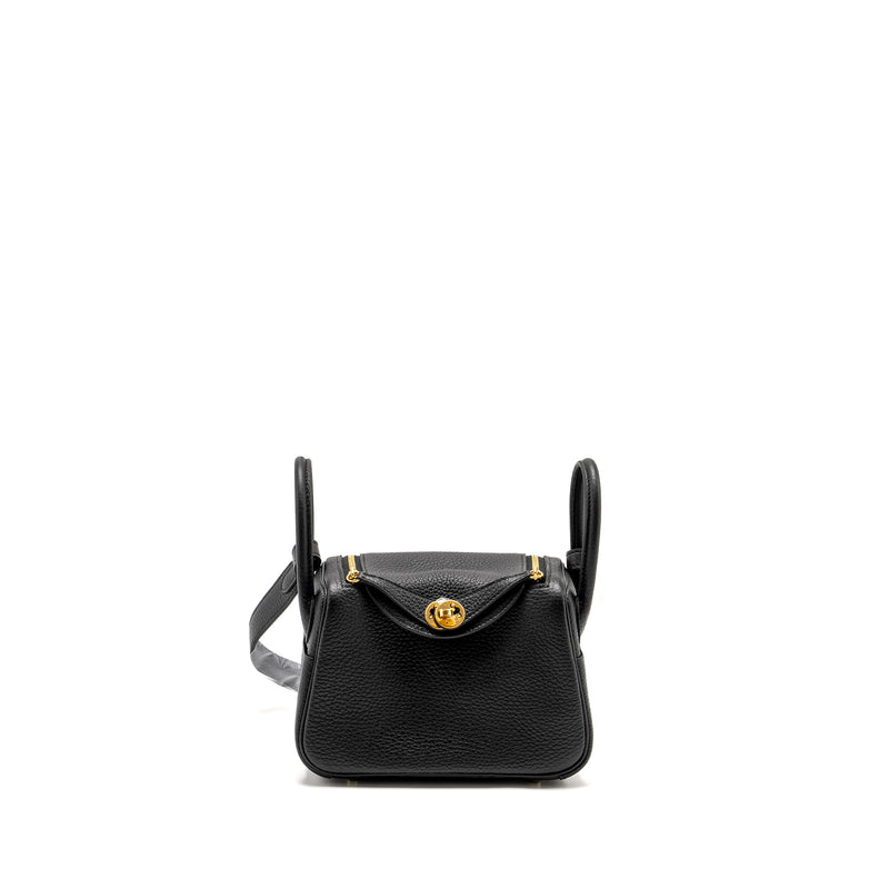 HERMES MINI LINDY CLEMENCE BLACK GHW STAMP B