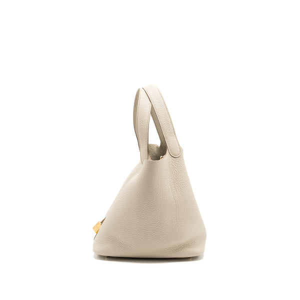 Hermes Picotin 22 lock bag Clemence Beton GHW Stamp U