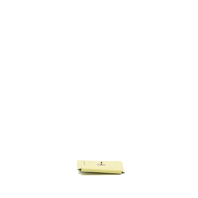 Hermes Kelly Pocket Compact Chevre Mysore R9 Jaune Bourge SHW Stamp Z