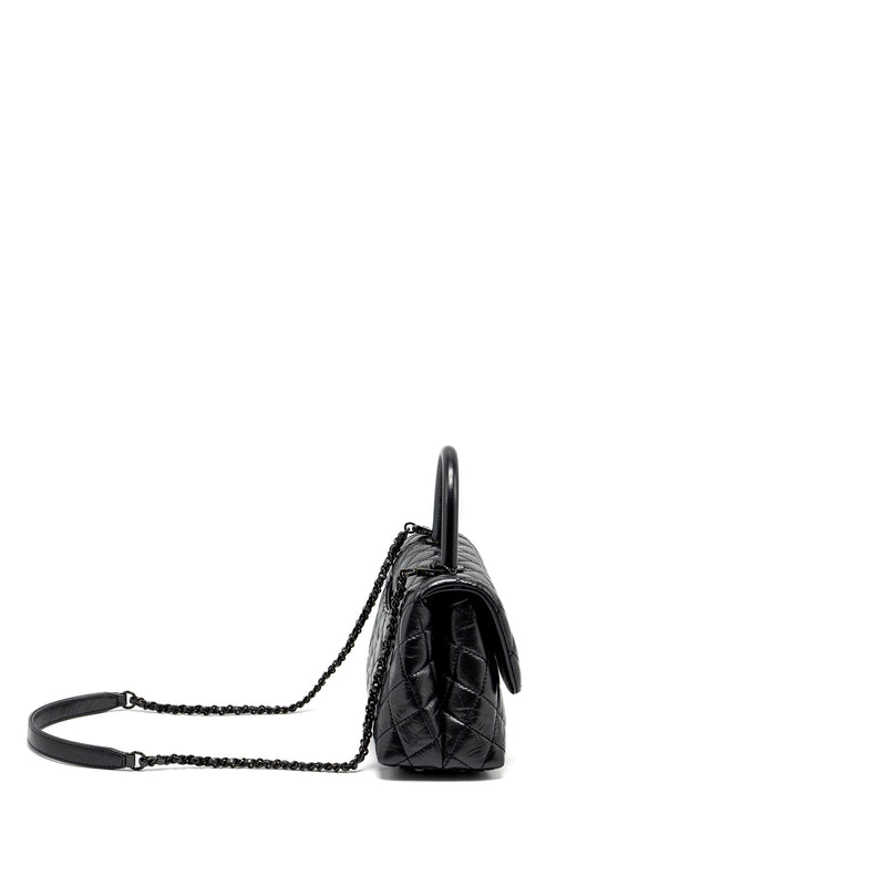 Chanel small coco handle aged calfskin black with black hardware