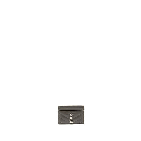 Saint Laurent card holder calfskin grey SHW