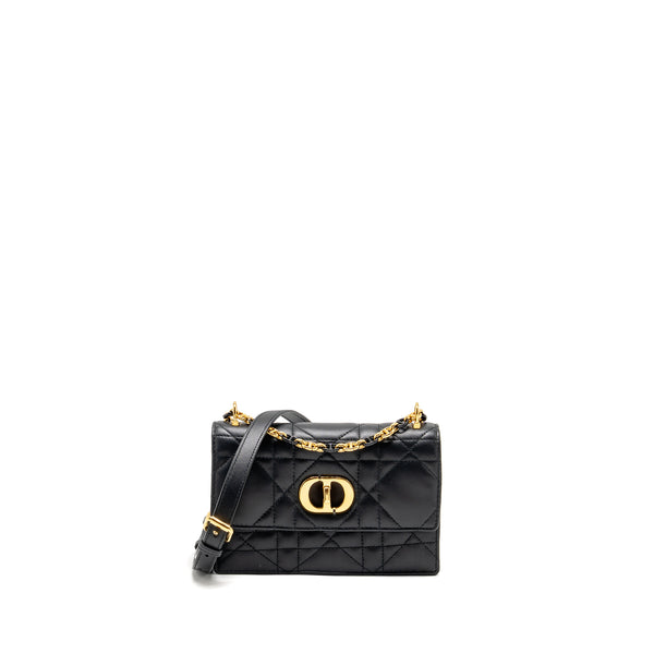 Dior Miss Caro Mini Bag with Chain Lambskin Black Multicolour Hardware