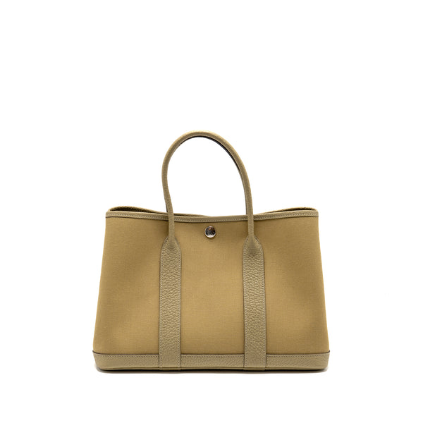 Hermes garden party 30 canvas/negonda leather trench SHW stamp U