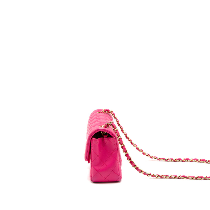 Chanel Mini Rectangular Flap Bag Lambskin Pink LGHW