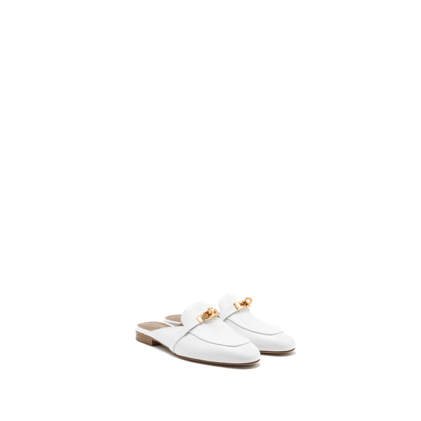 Hermes size36 oz mule calfskin blanc RGHW
