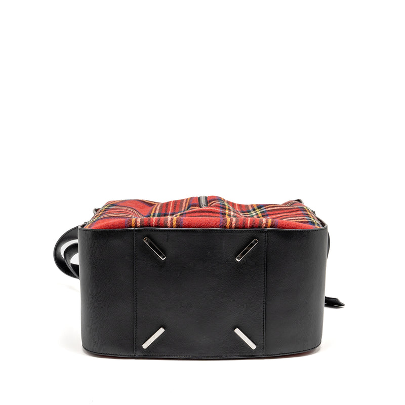 LOEWE HAMMOCK TARTAN BAG BLACK/RED TARTAN CALF/TEXTILE SHW