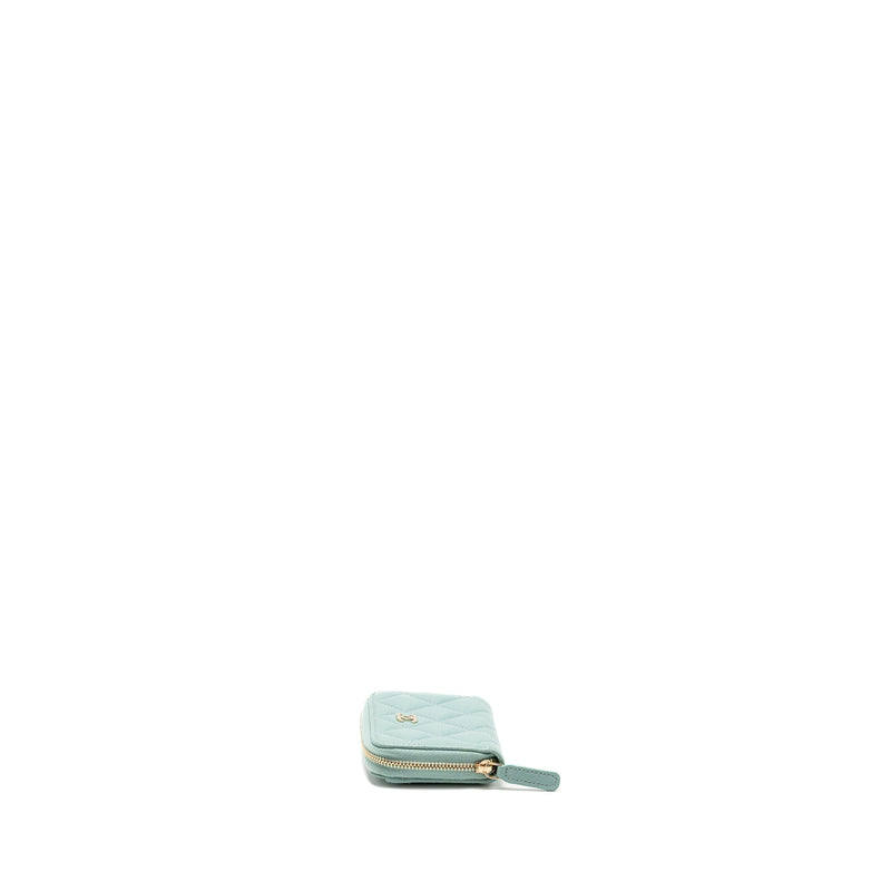 Chanel Zip Card Holder Caviar Light Green LGHW