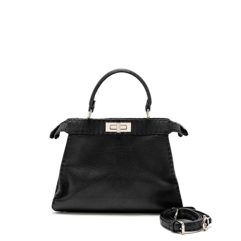 Fendi Medium Peekaboo Bag Calfskin Black SHW