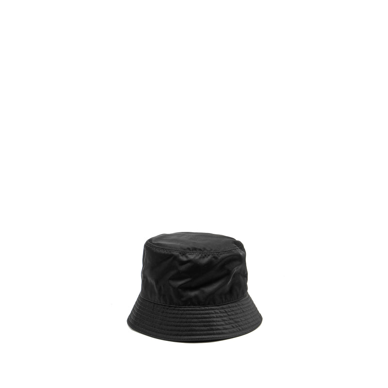 Prada Size M Re-Nylon Bucket Hat Black SHW